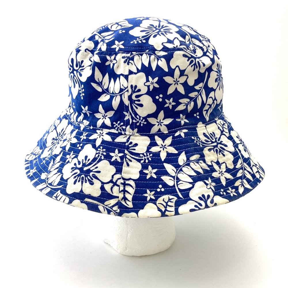 Hawiian Blue/White Floral Bucket Hat